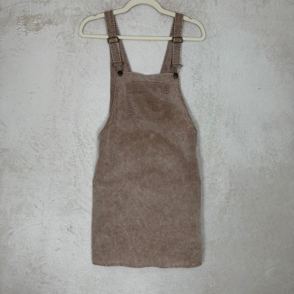 Tan Corduroy Overall Pinafore Dress Mini Western Layering Boho Size Small NWOT